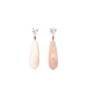 AKALA Earrings - CZ with Pink Opal