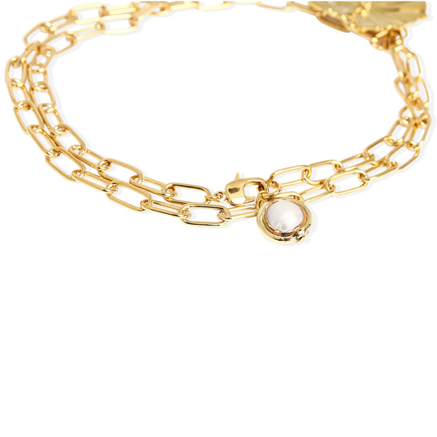 FLOREN Necklace - Gold and Pearl