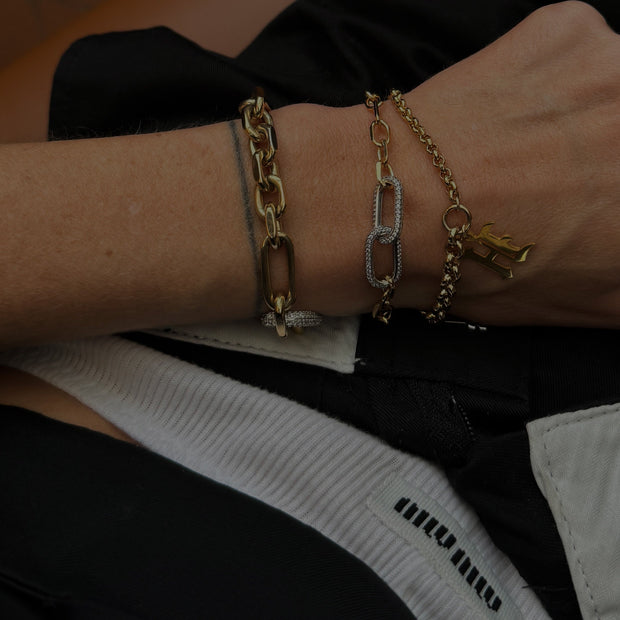SEINE Bracelet - Gold with Silver Rhinestone