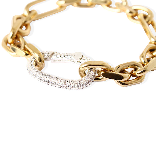 MANHATTAN Bracelet - Gold with Silver Rhinestone
