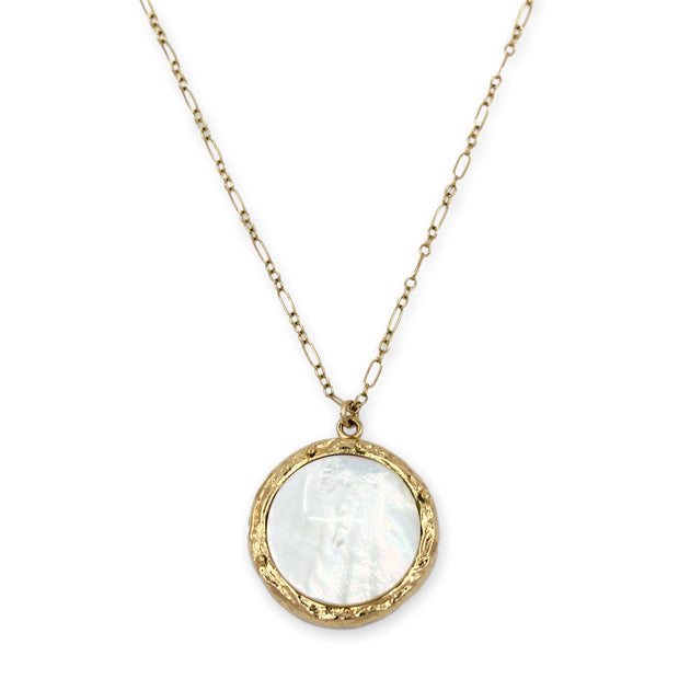 CINDY Necklace - Gold with Mother Of Pearl