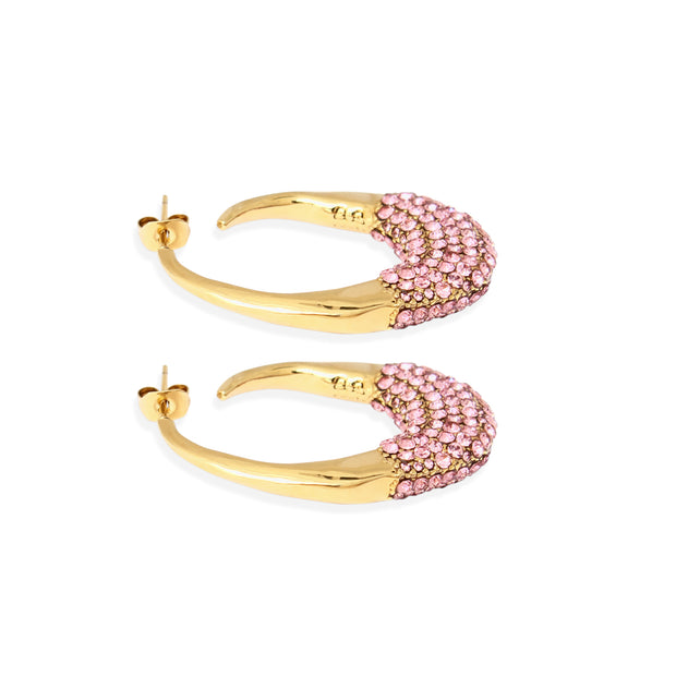 PANAREA PAVE Earrings - Gold and Pink
