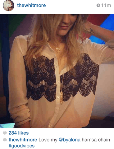 SPOTTED : LAURA WHITMORE IN OUR HAMSA NECKLACE