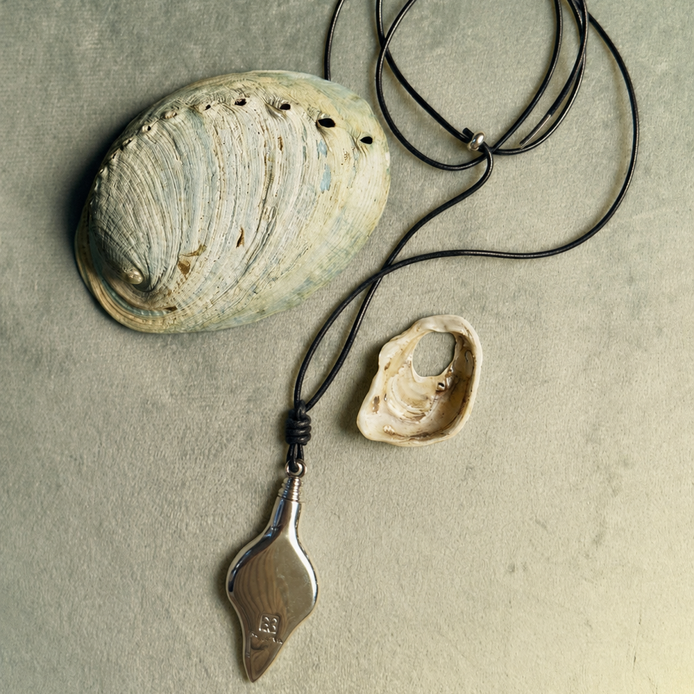 The Vessel Leather Cord Necklace - Silver