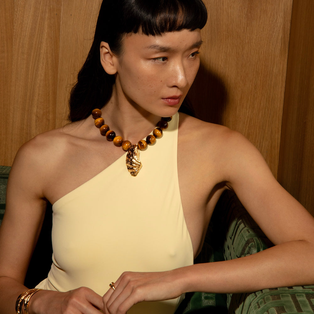 ORBITELLE Necklace - Gold and Tigers eye