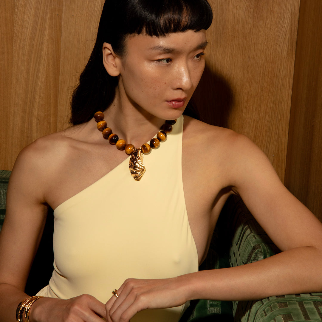 ORBITELLE Necklace - Gold and Tigers eye
