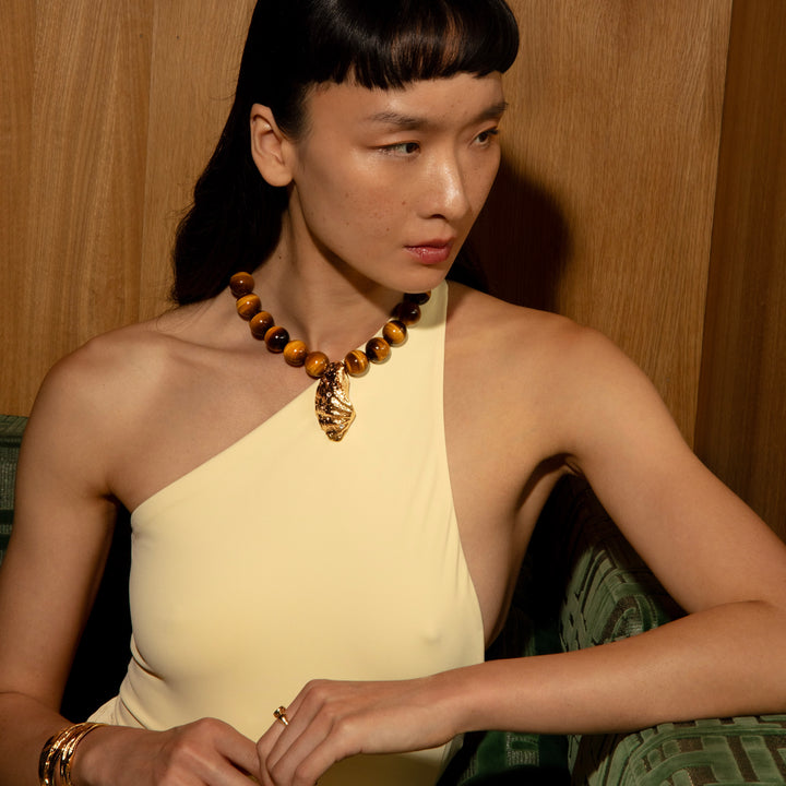 ORBITELLE Necklace - Gold and Tigers eye