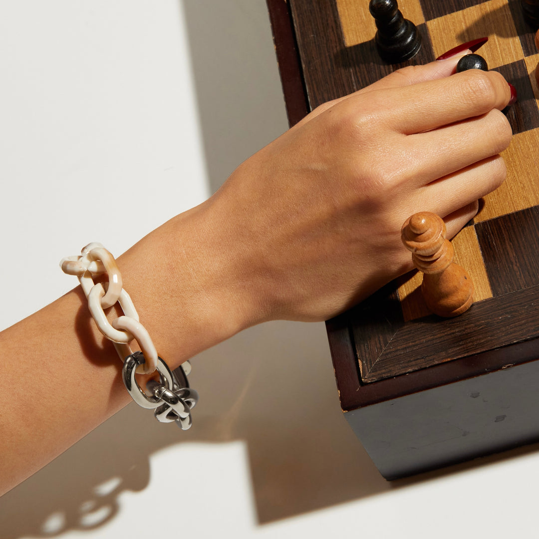 ASTRO Bracelet - Silver and Cream