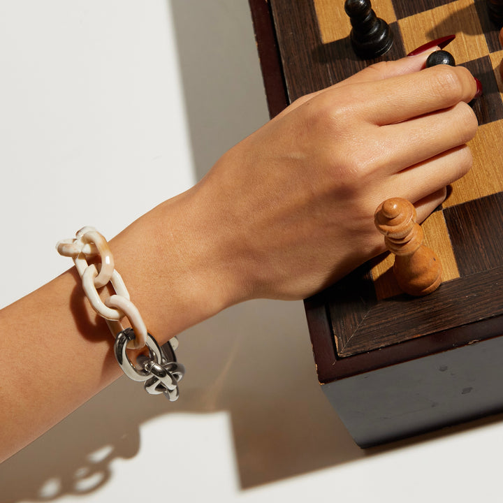 ASTRO Bracelet - Silver and Cream