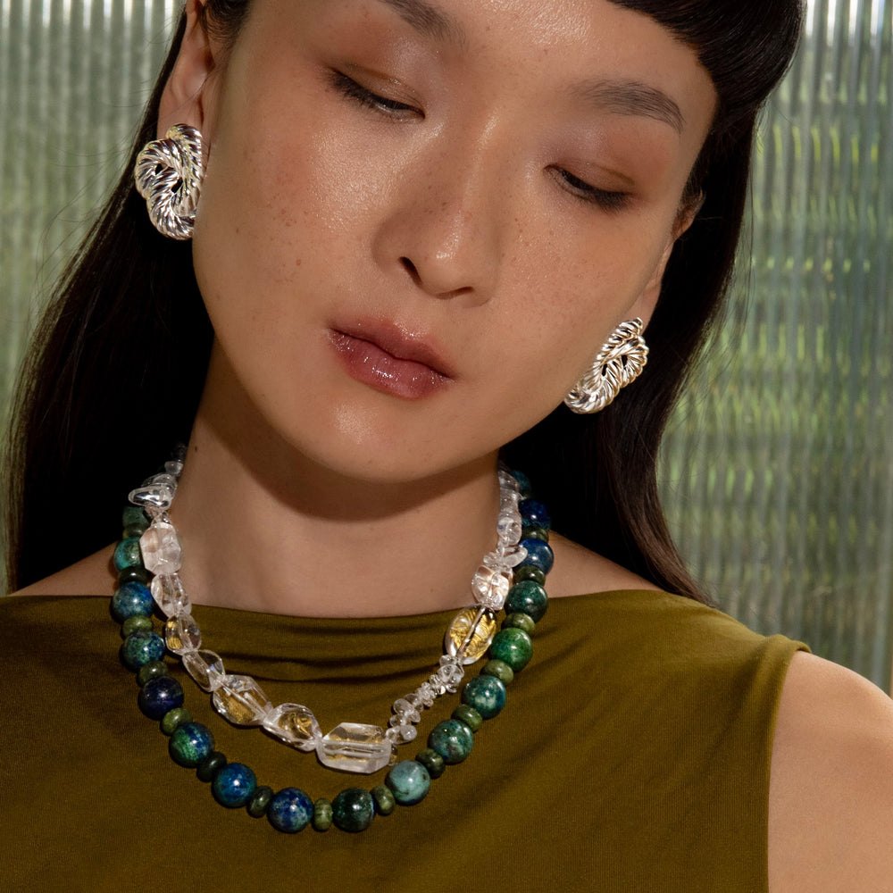 TWILIGHT Necklace - Jade and Azurite