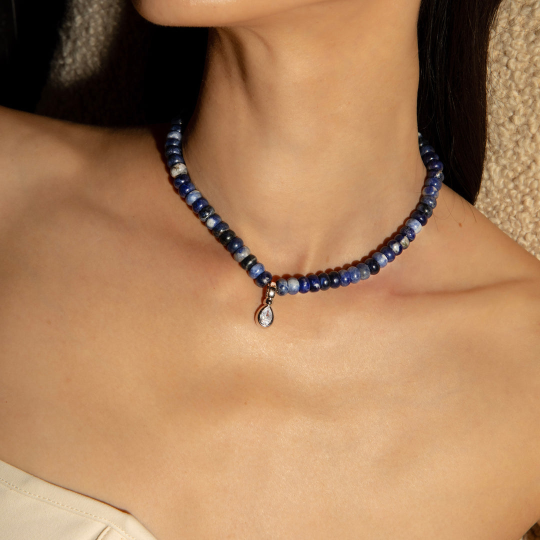ASTRID Necklace - Blue Sodalie and Silver