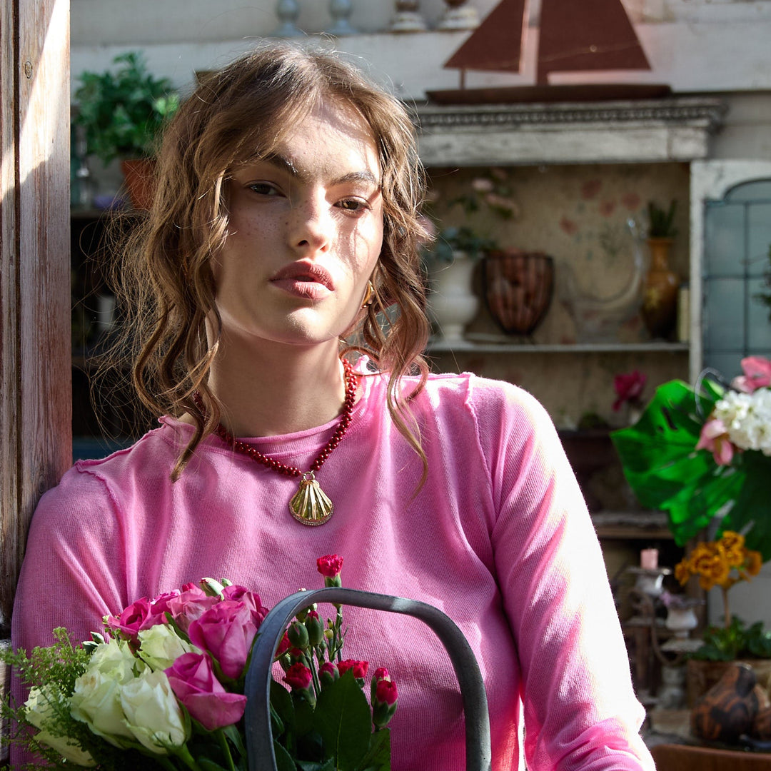 JERRY Necklace - Red and Gold