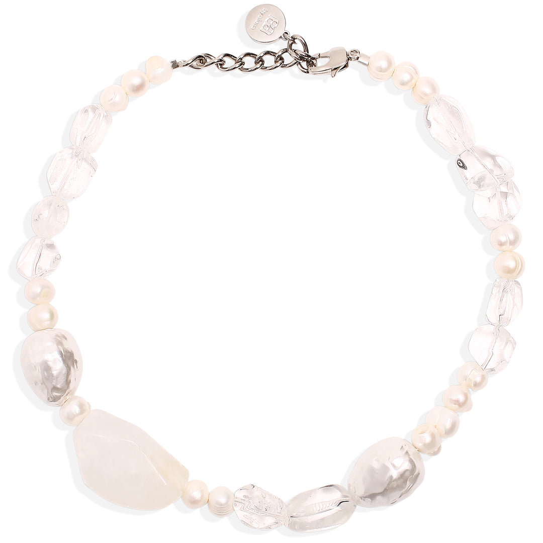ANTOINETTE Necklace - Clear Quartz and Pearl