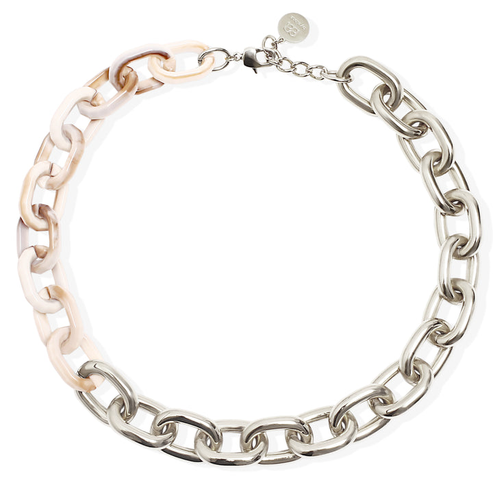 ASTRO Necklace - Silver and Cream