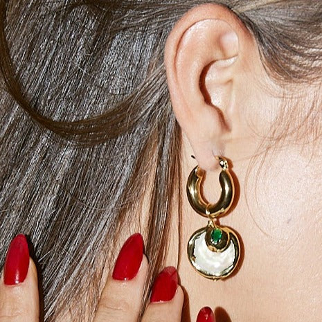 EZRA Earrings - Pearl and Gold