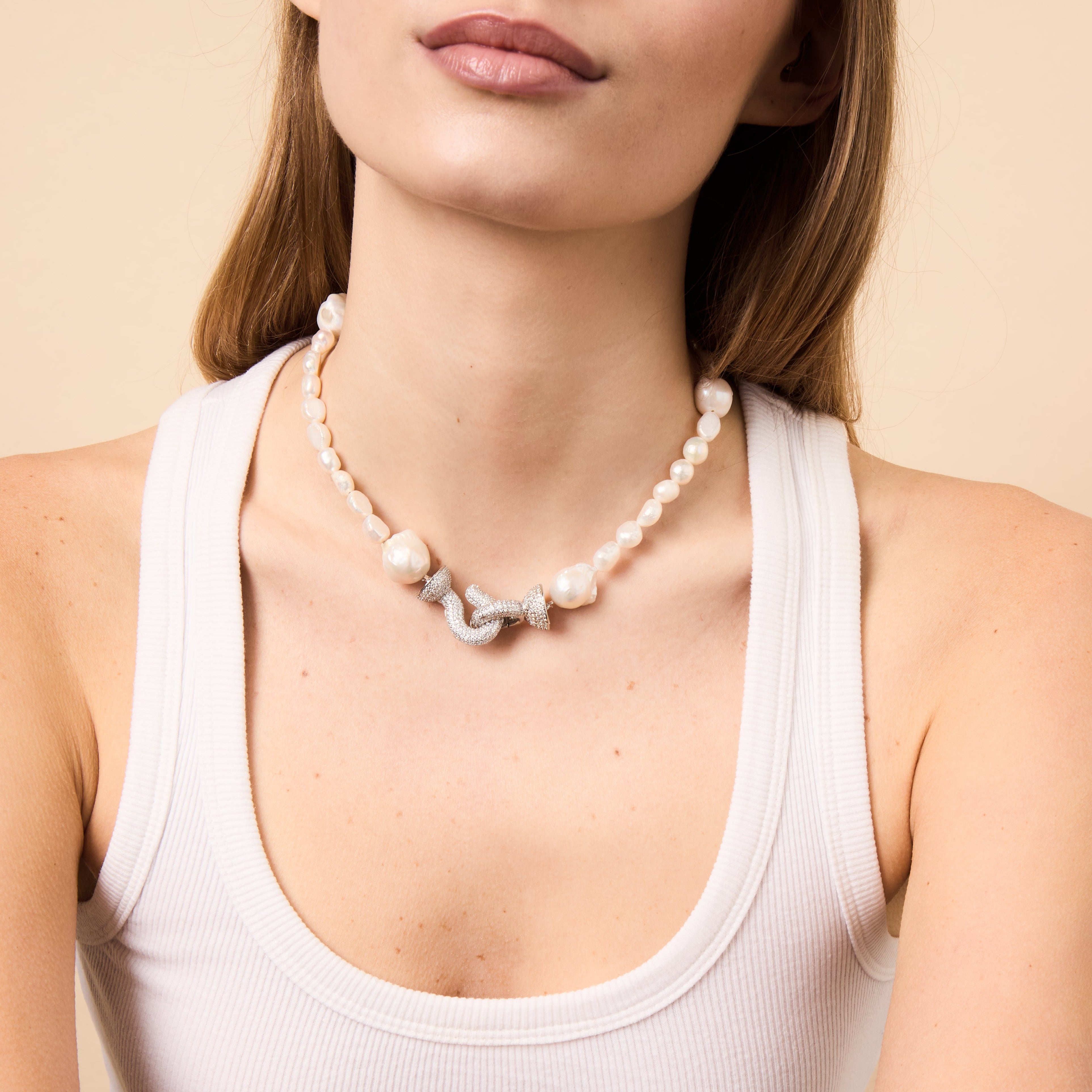 CHIARA PEARL Necklace - Pearls with Silver – BY ALONA