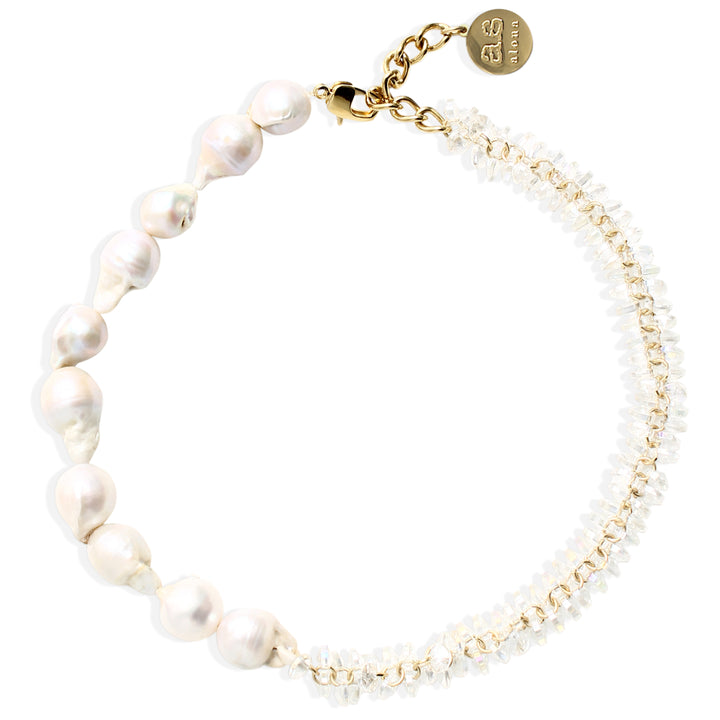 CHLOE Necklace - Pearl with Crystal