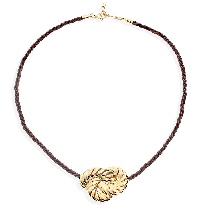CLAUDIA Necklace - Brown and Gold