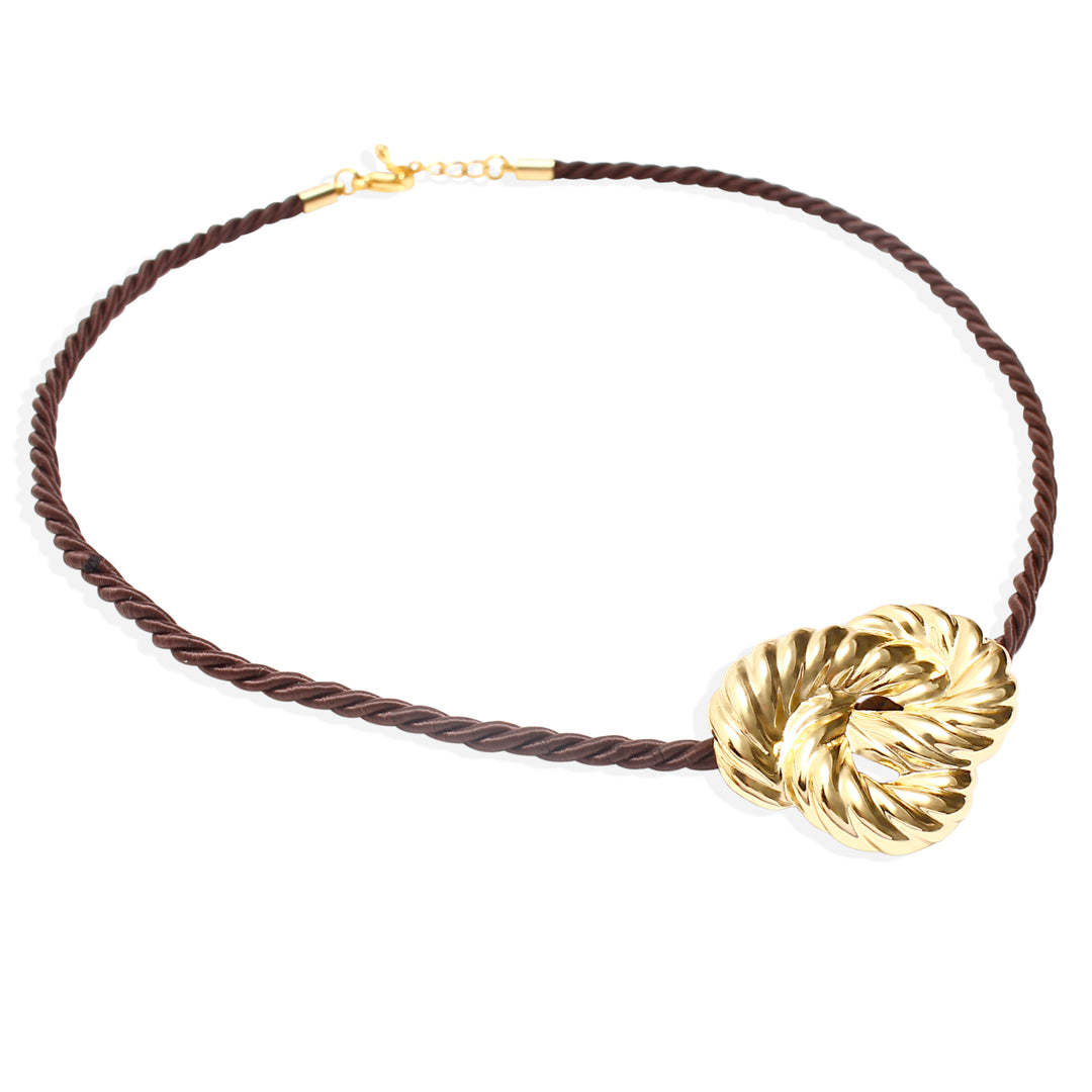 CLAUDIA Necklace - Brown and Gold
