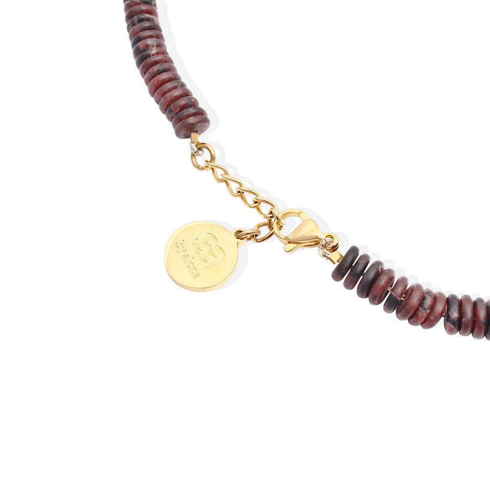 DUNAWAY Necklace - Smoket Quartz, Garnet and Gold