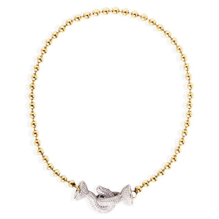 ÉLYSÉE Necklace - Gold with Silver Rhinestone