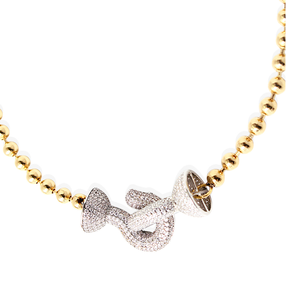 ÉLYSÉE Necklace - Gold with Silver Rhinestone