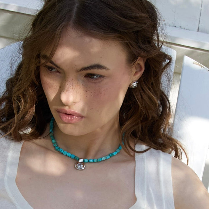 DUNAWAY Necklace - Turquoise and Silver