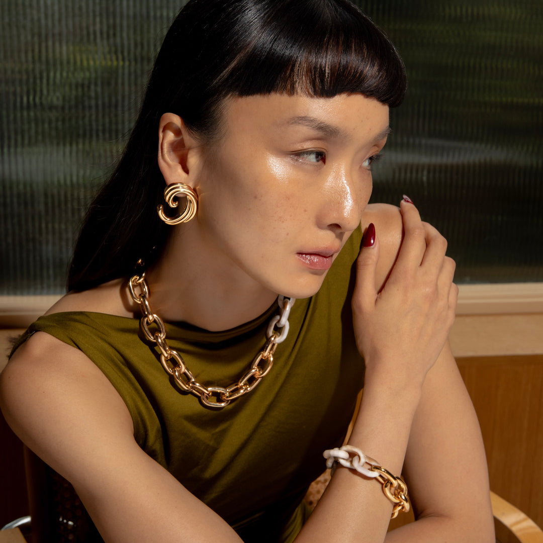 ASTRO Necklace - Gold and Cream