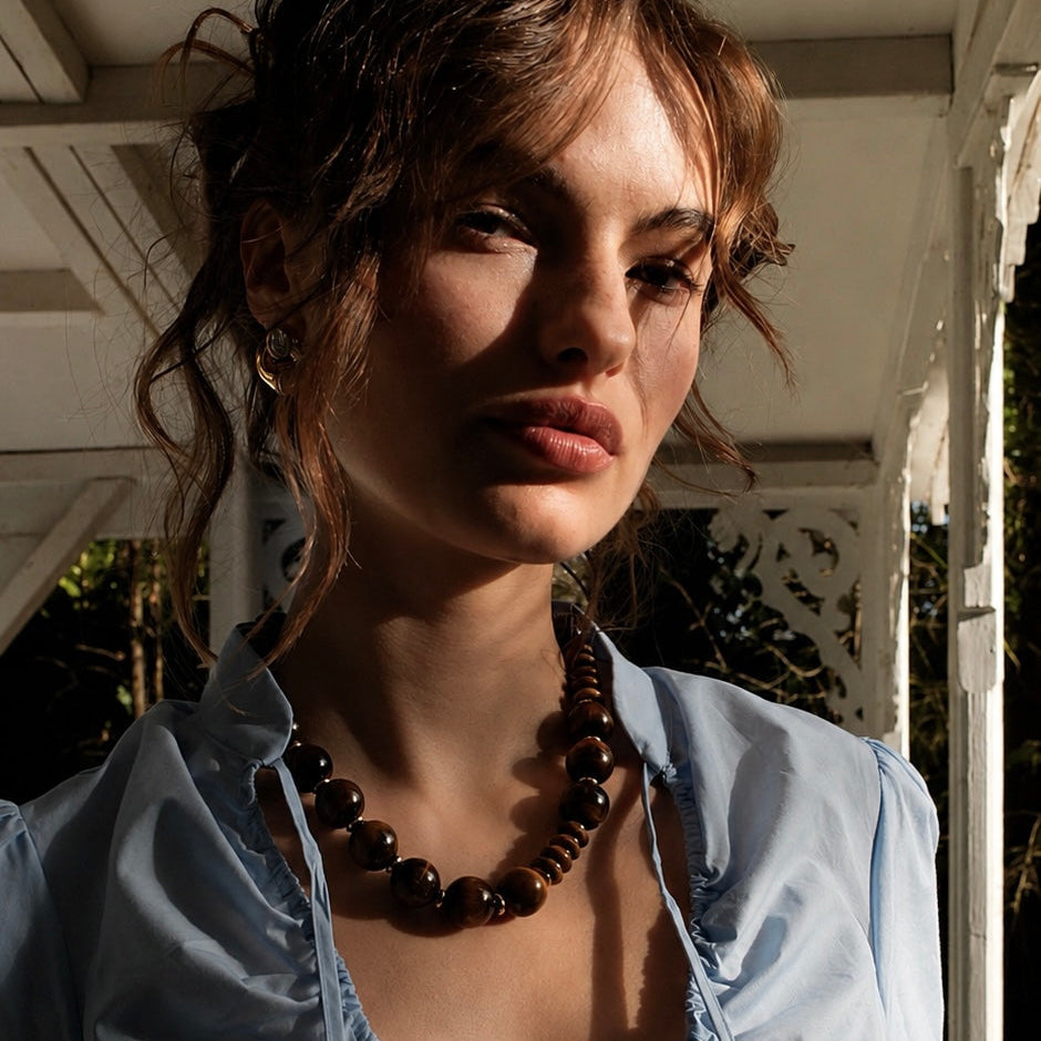 FRANCIS Necklace - Tiger's Eye & Agate