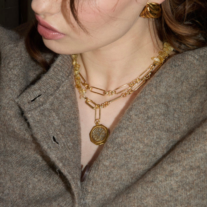 LUCIENNE Necklace - Gold and Citrine