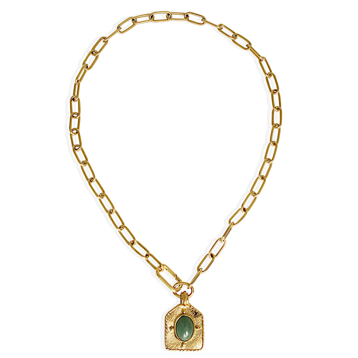 GOLDIE Necklace - Gold with Aventurine