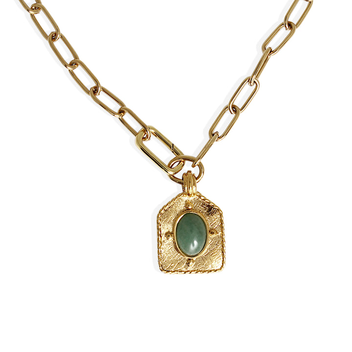 GOLDIE Necklace - Gold with Aventurine