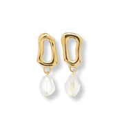 GRACE Earrings - Gold and Quartz