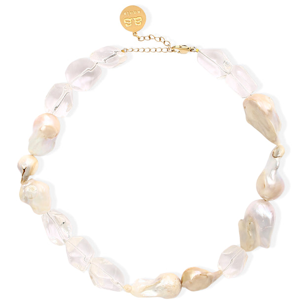 GRACE Necklace - Pearls & Quartz