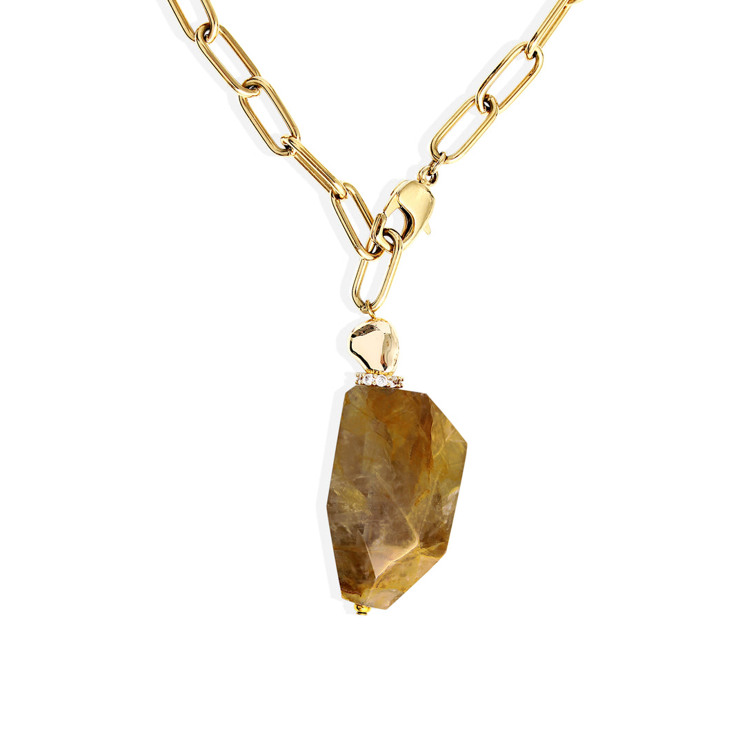 ISABELLE necklace - Gold with brown Agate