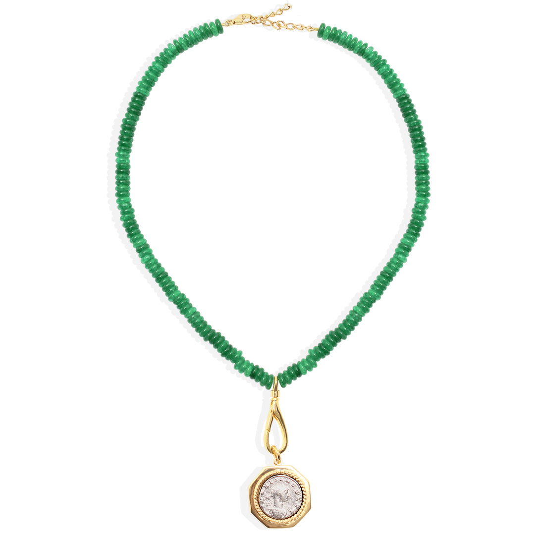 ISADORA Necklace - Gold and Green Jade