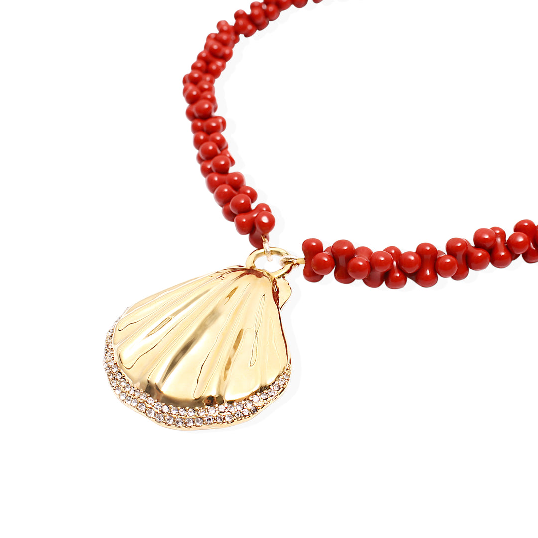 JERRY Necklace - Red and Gold