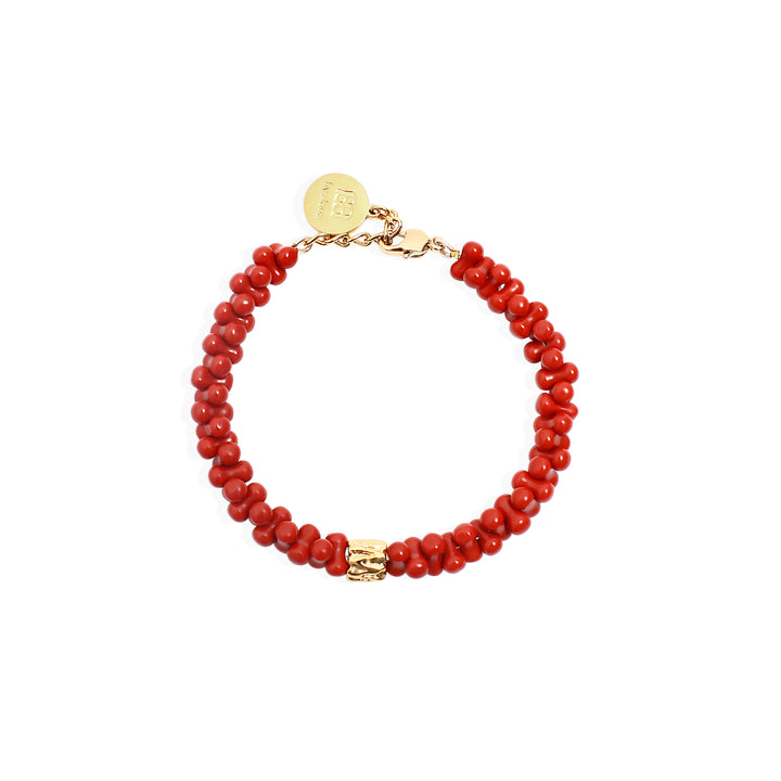 JERRY Bracelet - Red Bone and Gold