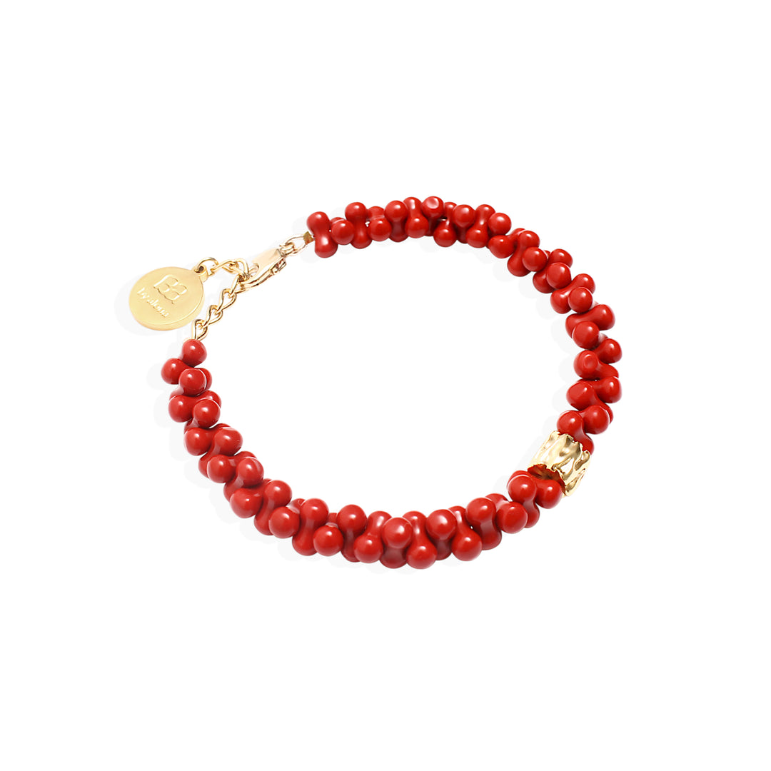 JERRY Bracelet - Red Bone and Gold
