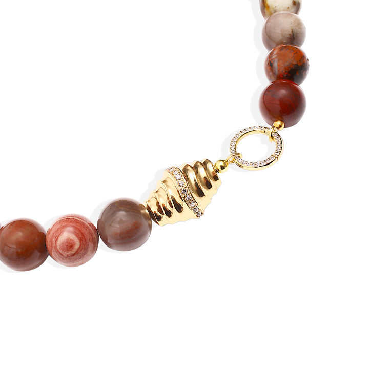 JONI Necklace - Cognac and Gold