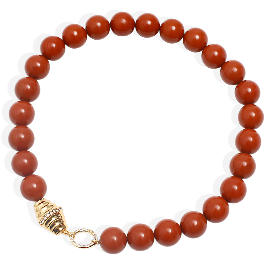 JONI Necklace - Gold and Red Jasper