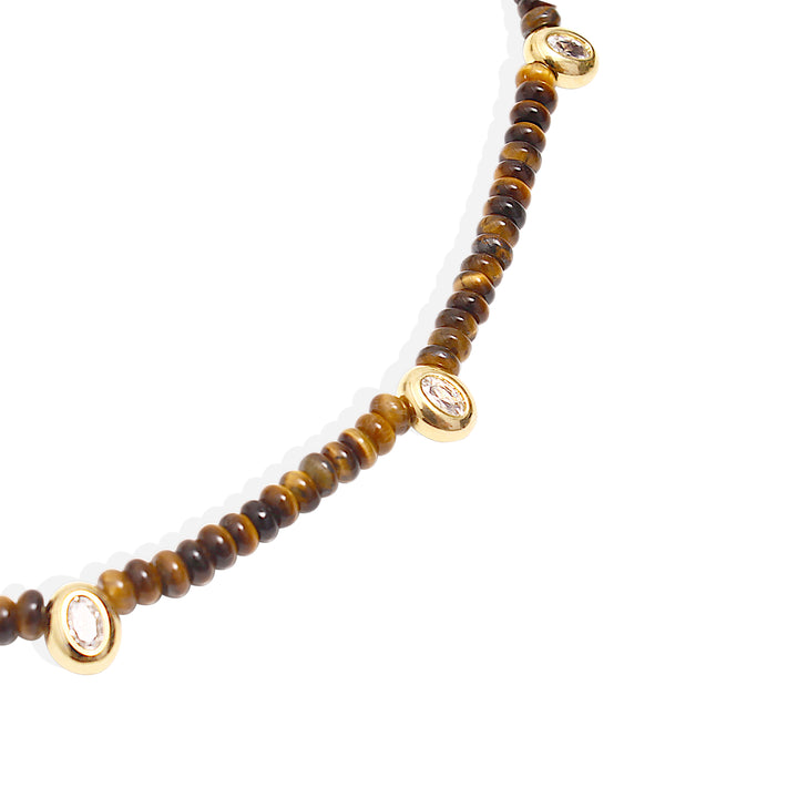 LUCIE Necklace - Gold and Tigers Eye