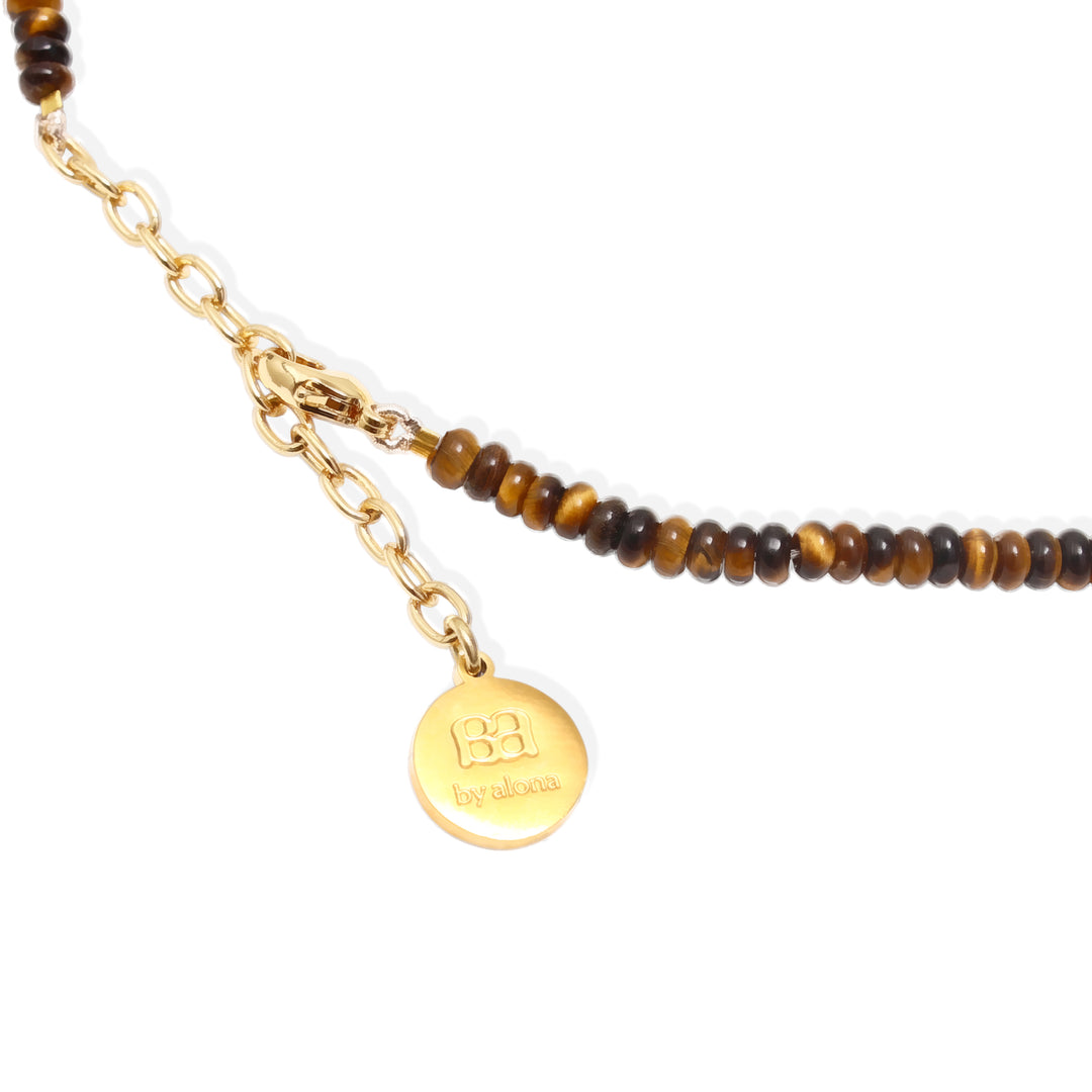 LUCIE Necklace - Gold and Tigers Eye