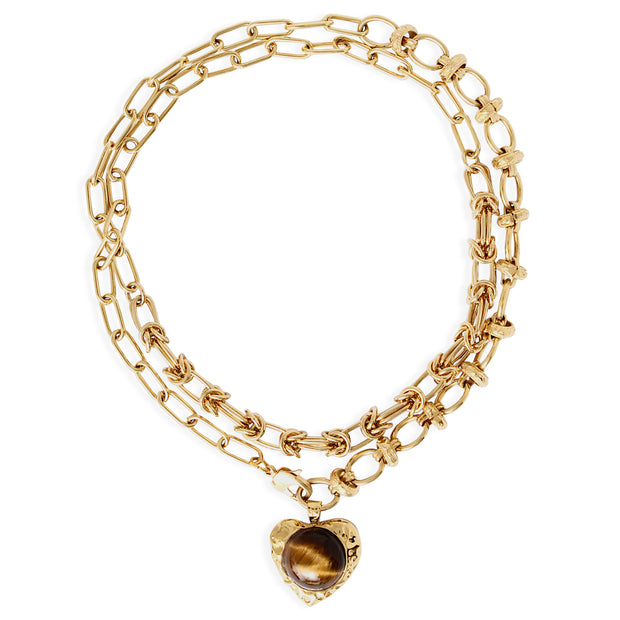 LUCA Necklace - Gold with Tiger's Eye