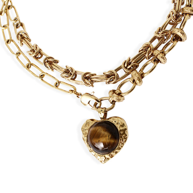 LUCA Necklace - Gold with Tiger's Eye