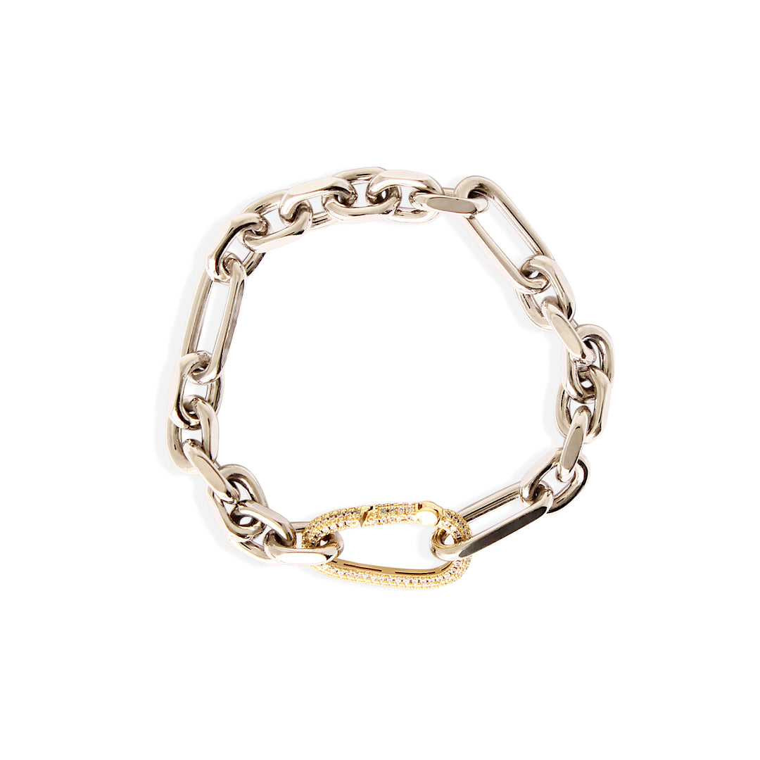 MANHATTAN Bracelet - Silver with Gold Rhinestone