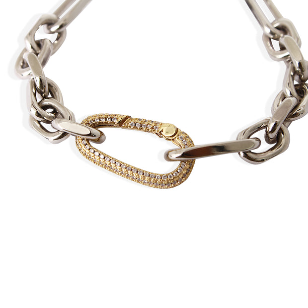MANHATTAN Bracelet - Silver with Gold Rhinestone