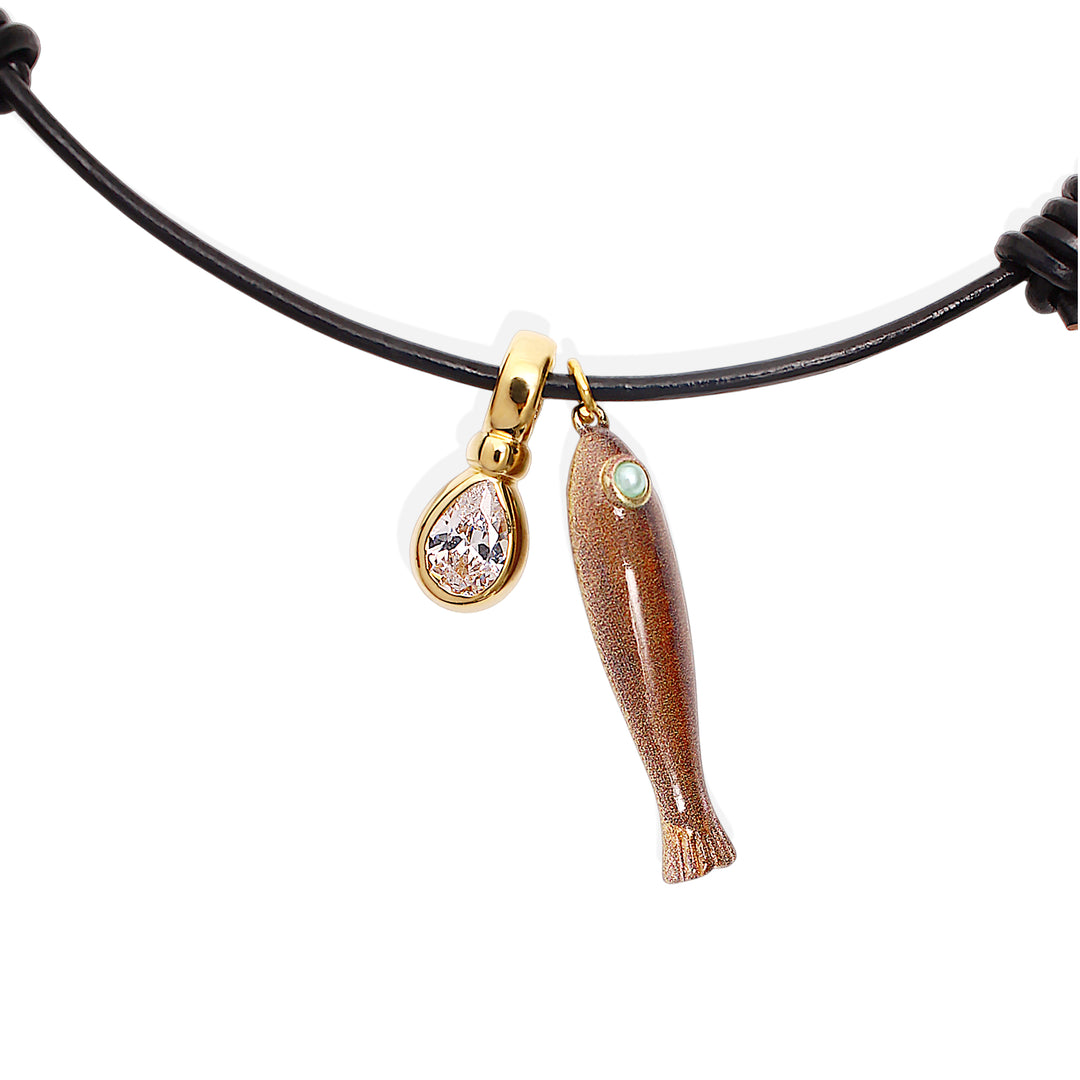 MAHI Necklace - Leather & CZ