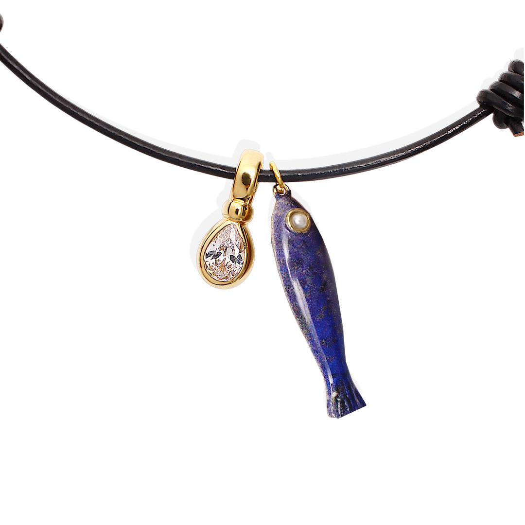 MAHI Necklace - Leather & CZ