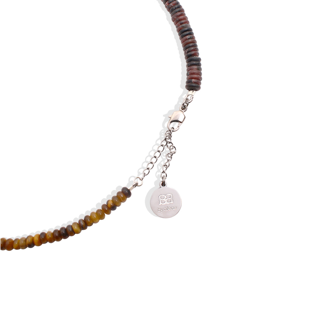 MERLAN Necklace - Tiger's eye and Garnet